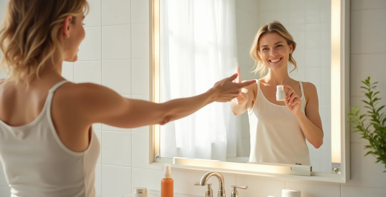 Demostración de técnica de aplicación en Z y X de bruma solar sobre rostro maquillado