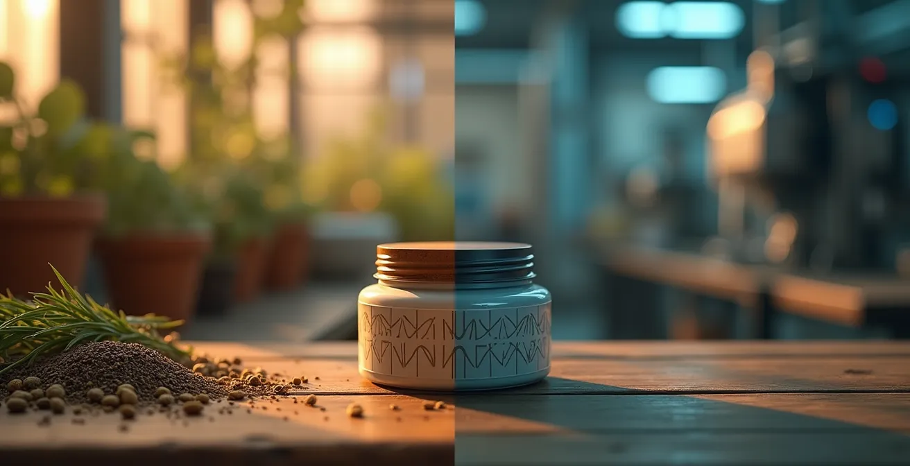 Detalle de etiqueta cosmética mostrando información de fabricación